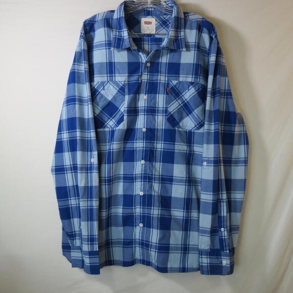 Levi's XXL Blue Checkered Button Up Casual - Picture 1 of 9